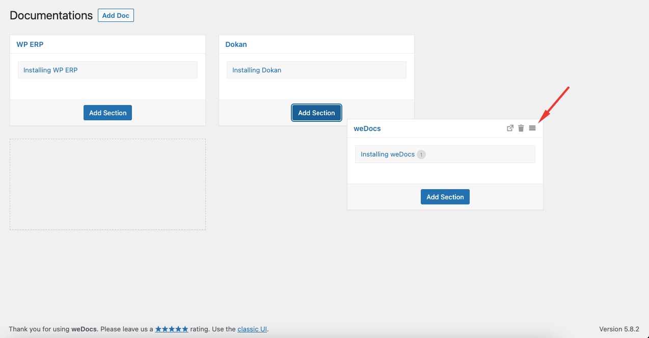 how to restructure a doc in weDocs