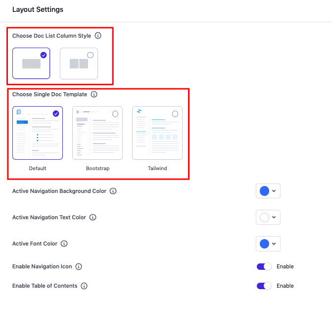 Layout and doc template