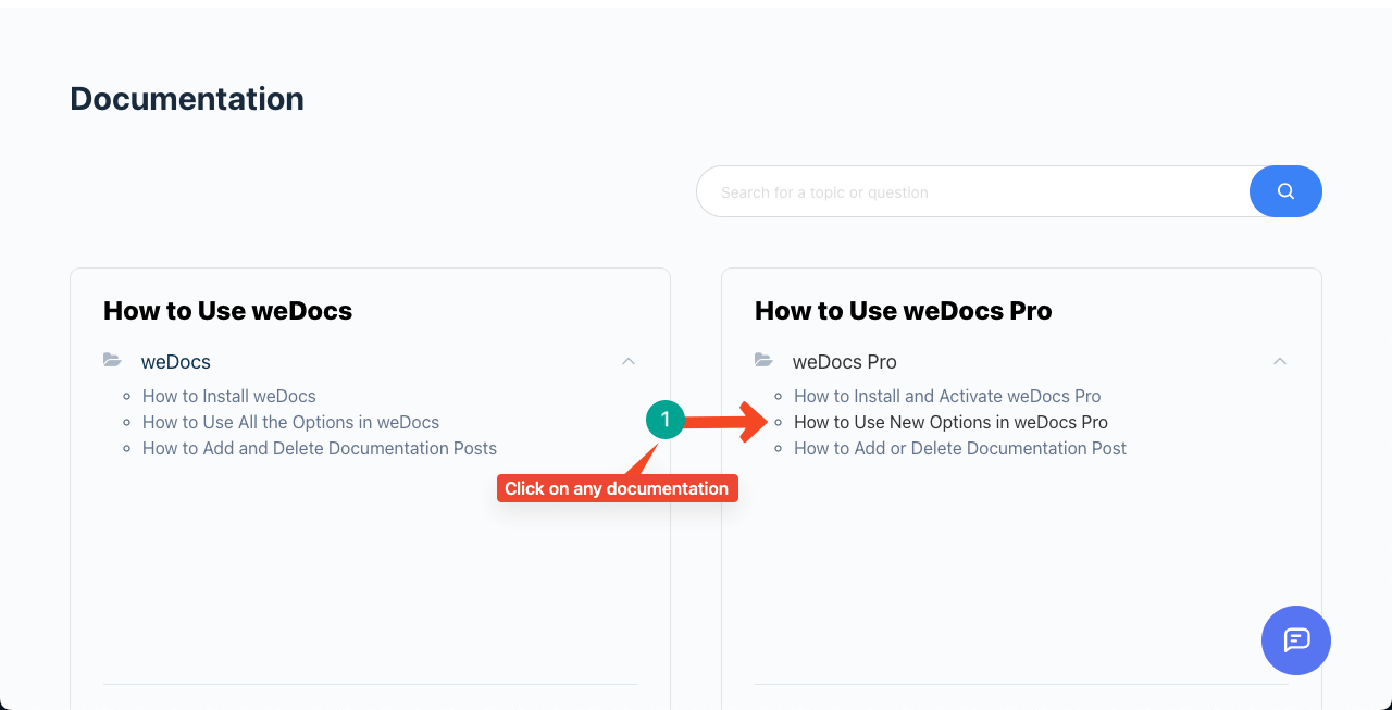 Open Any Sigle Documentation Post